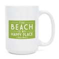 thumbnail image 1 of 15 fl oz Ceramic Mug, Pismo Beach, California, The Beach is my Happy Place, Simply Said, Dishwasher & Microwave Safe, 1 of 3
