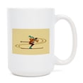 thumbnail image 1 of 15 fl oz Ceramic Mug, Skiing, Geometric, Contour, Dishwasher & Microwave Safe, 1 of 5