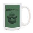 thumbnail image 1 of 15 fl oz Ceramic Mug, Smokey Bear, Only You, Duotone, Officially Licensed, Dishwasher & Microwave Safe, 1 of 5