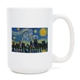 thumbnail image 1 of 15 fl oz Ceramic Mug, St. Louis, Missouri, Waterfront Skyline, Starry Night, Dishwasher & Microwave Safe, 1 of 5