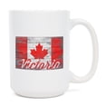 thumbnail image 1 of 15 fl oz Ceramic Mug, Victoria, British Columbia, Canada, Rustic Flag, Dishwasher & Microwave Safe, 1 of 5