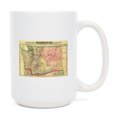 thumbnail image 1 of 15 fl oz Ceramic Mug, Washington State Panoramic Map, 1878, Dishwasher & Microwave Safe, 1 of 5