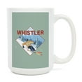 thumbnail image 1 of 15 fl oz Ceramic Mug, Whistler, Canada, Downhill Snow Skier, Contour, Dishwasher & Microwave Safe, 1 of 5