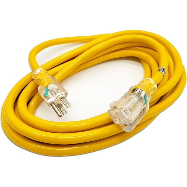 15 ft 12 Gauge Heavy Duty Extension Cord Lighted SJTW Indoor