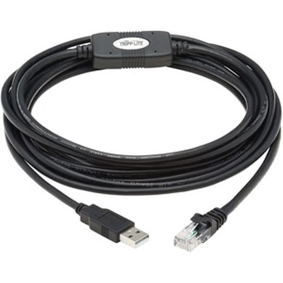 15 ft. 250 Kbps USB-A to RJ45 Male to Male Rollover Console Cable - Cisco Compatible, Black