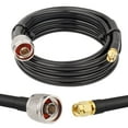 thumbnail image 1 of 15 ft Low Loss Coaxial Extension Cable 50 Ohm SMA Male to N Male Connector, MOOKEERF KMR240 N Male to SMA Male Cable for 3G/4G/5G/LTE/Ads-b/Ham/GPS/WiFi/RF Radio to Antenna or Surge Arrester Use, 1 of 9