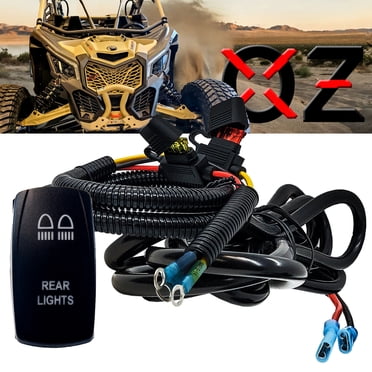 Maverick X3 2017-2023 Accessory Shock Tower Bracket Amber LED Light Bar Kit With Power Busbar Wire Harness Compatible With 2017-2025 Can-Am Maverick X3 RS Turbo RR Can-Am Maverick X3 Light Bar Bracket