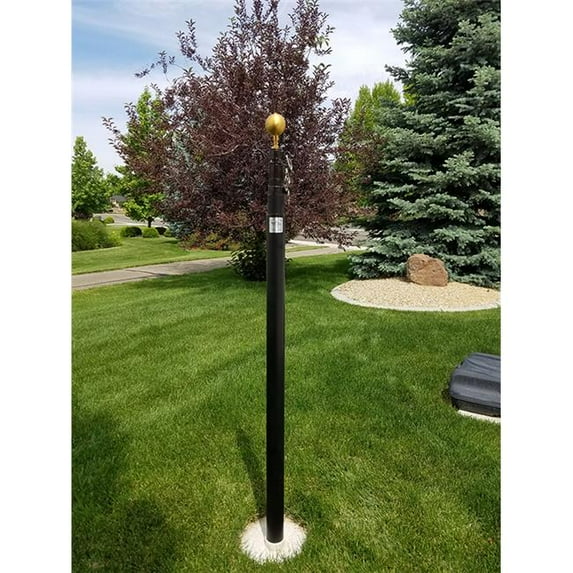 15 ft. Telescoping Flagpole Kit - Bronze & Black