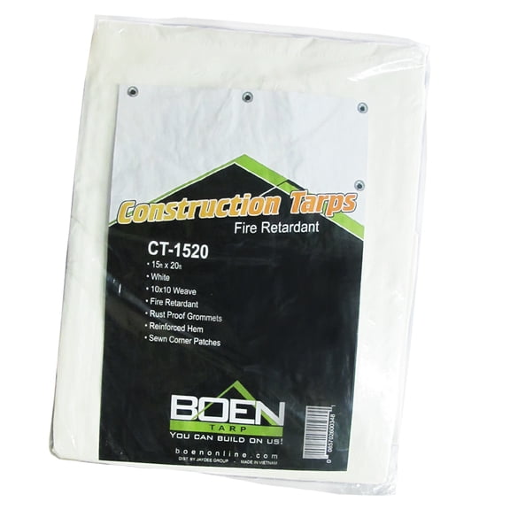 15 ft. x 20 ft. Fire Retardant Construction Tarp