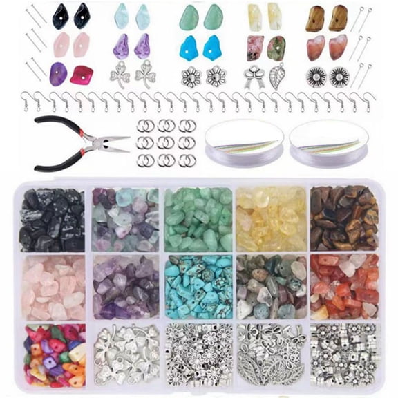 15 grid irregular natural for crystal for gravel diy jewelry making tool set box