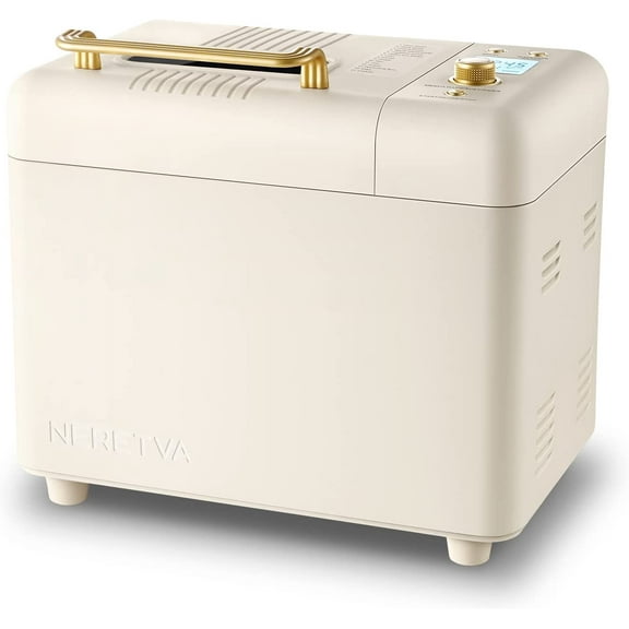 15-in-1 Bread Maker, Dual Heater Breadmaker Machine with Auto Nut Dispenser & Nonstick Ceramic Pan, Bread Maker Machine for Gluten Free, Dough Maker, Sourdough, Yogurt