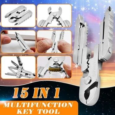 15-in-1 Multi-Tool Pliers Stainless Steel Pocket Size with Knife Saw Bottle Opener Screwdriver for Camping Hiking Survival Military Work Outdoor Gear