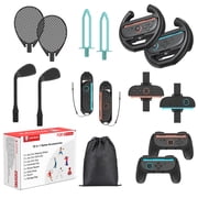 15 in 1 Nintendo Switch 2 Sports Accessories, Switch 2 Games Bundle with Joy-Con Steering Wheel, Golf Clubs so on