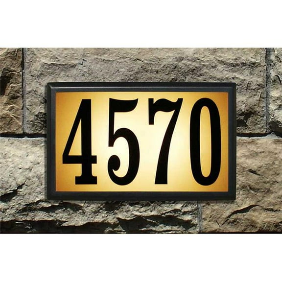 15 in. Bayside Estate Lighted Address Plaque in Black Frame Color