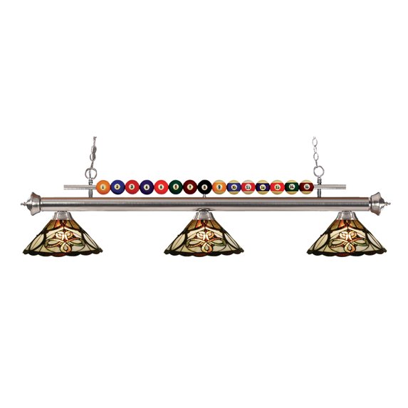 15 in. Billiard Light with Multicolored Shade