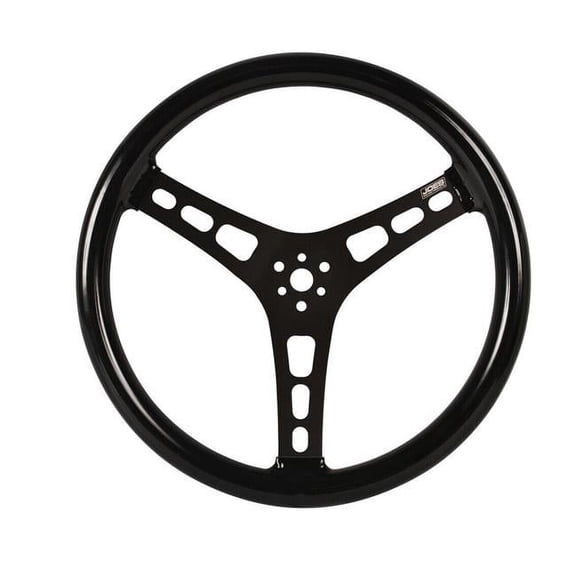 15 in. Black Dished Rubber Coated Steering Wheel