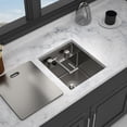 thumbnail image 1 of 15-in Black Undermount Bar Sink with Folding Faucet-16 Gauge Stainless Steel Workstation Sink, 1 of 10