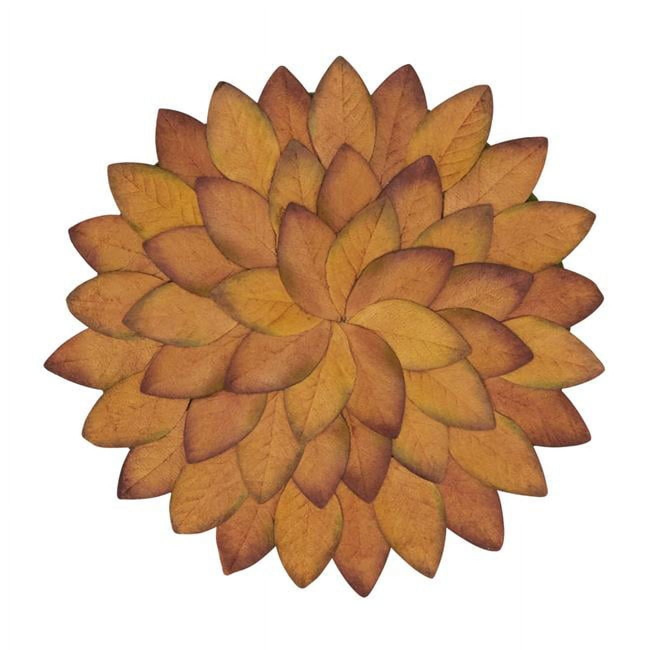 Copper Fall Leaves Round Plastic Placemats, 15" - Set of 4
