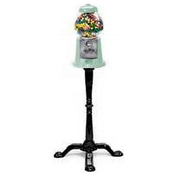 15 in. Breathtaking Mint Green Tall Classic Gumball & Candy Machine with Gumballs - 1 lbs