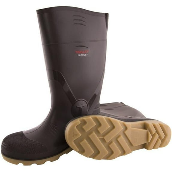 15 in. Brown Cleated Knee Boot, Size 7