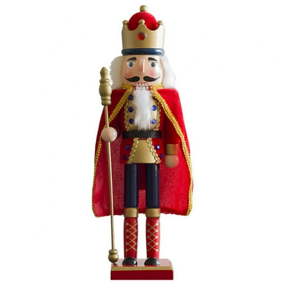 15 in. Christmas Nutcracker Soldier – Wooden Nutcracker Toy Soldier Knight with a Staff in Hand Xmas Themed Holiday Nut Cracker Doll Figure Decorations