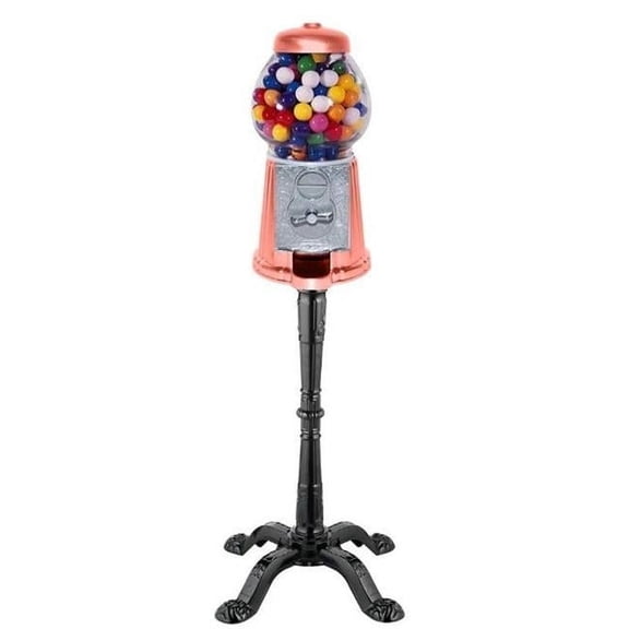 15 in. Classic Gumball Machine with Antique Style Stand, Coral