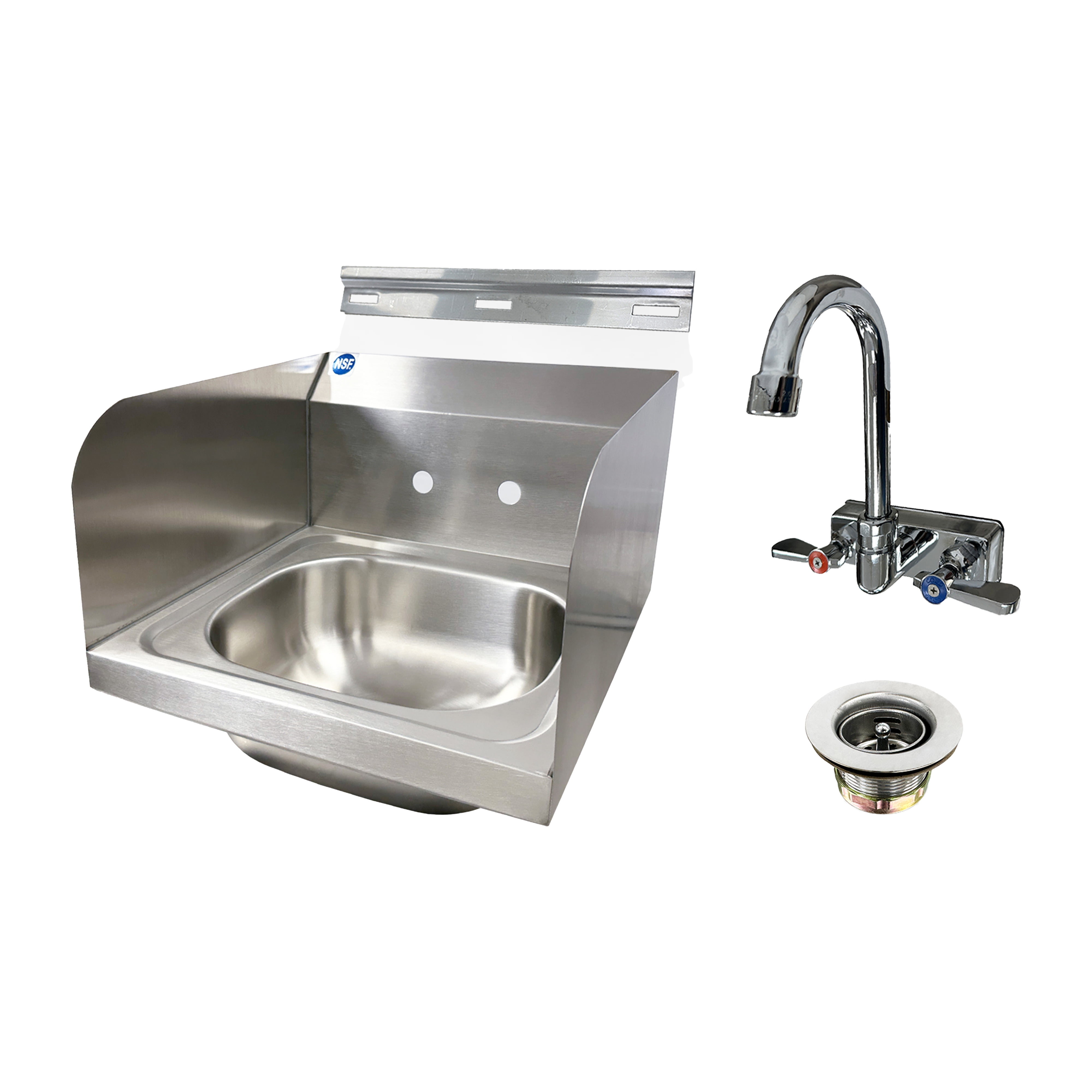 15 in. Commercial Stainless Steel Hand Sink with Two Splashes and