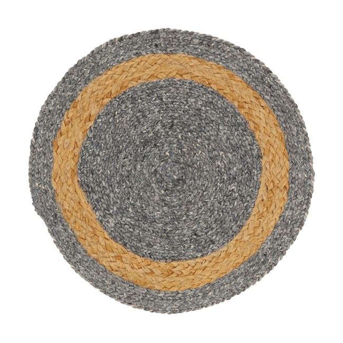 Gray and Natural Braided Jute Round Placemats (Set of 4)