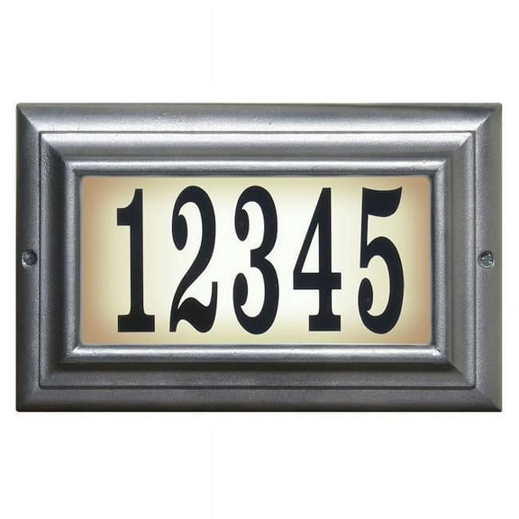 15 in. Edgewood Standard Lighted Address Plaque in Pewter Frame Color