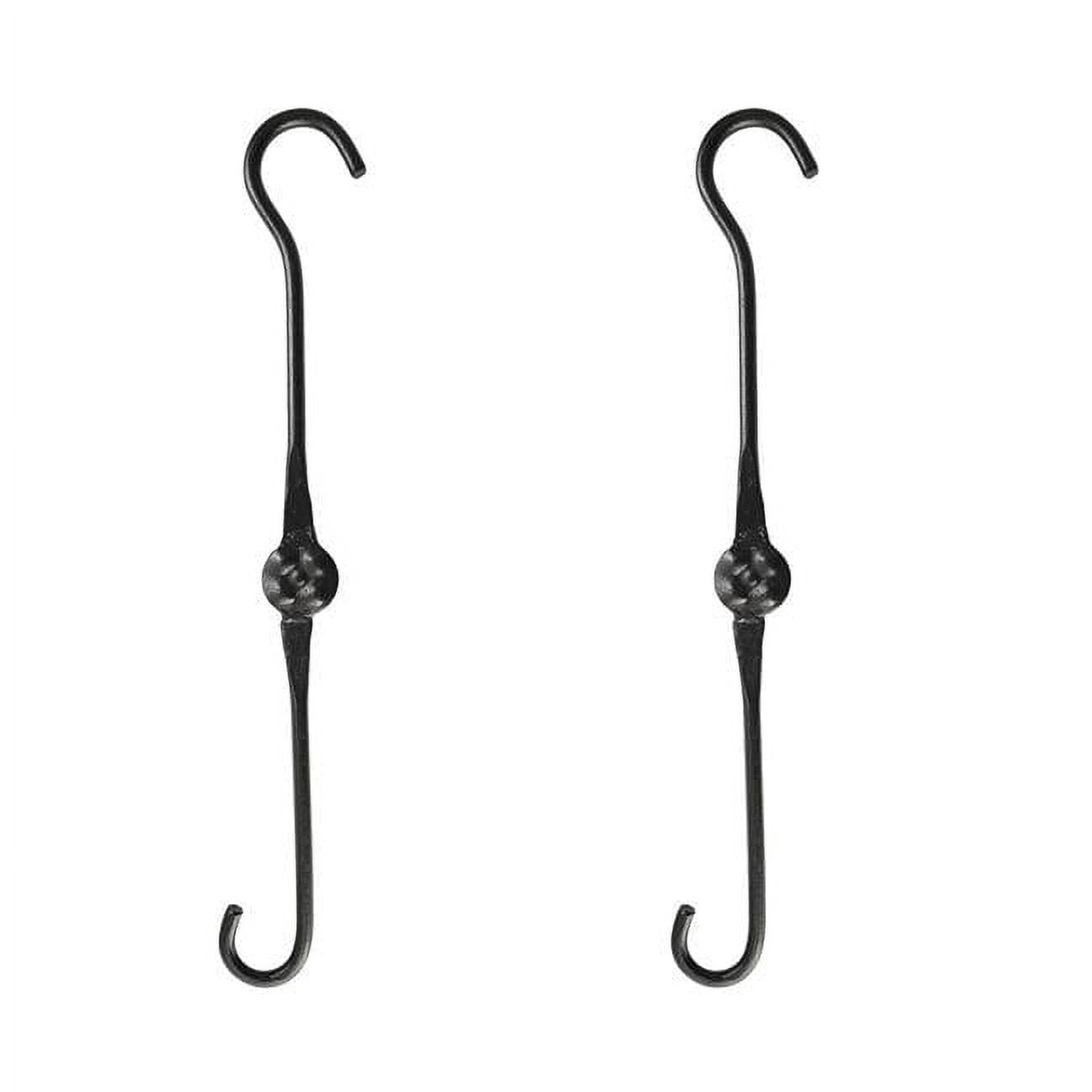 15-inch Black Powder Coated Metal Double Ended Extender Hooks