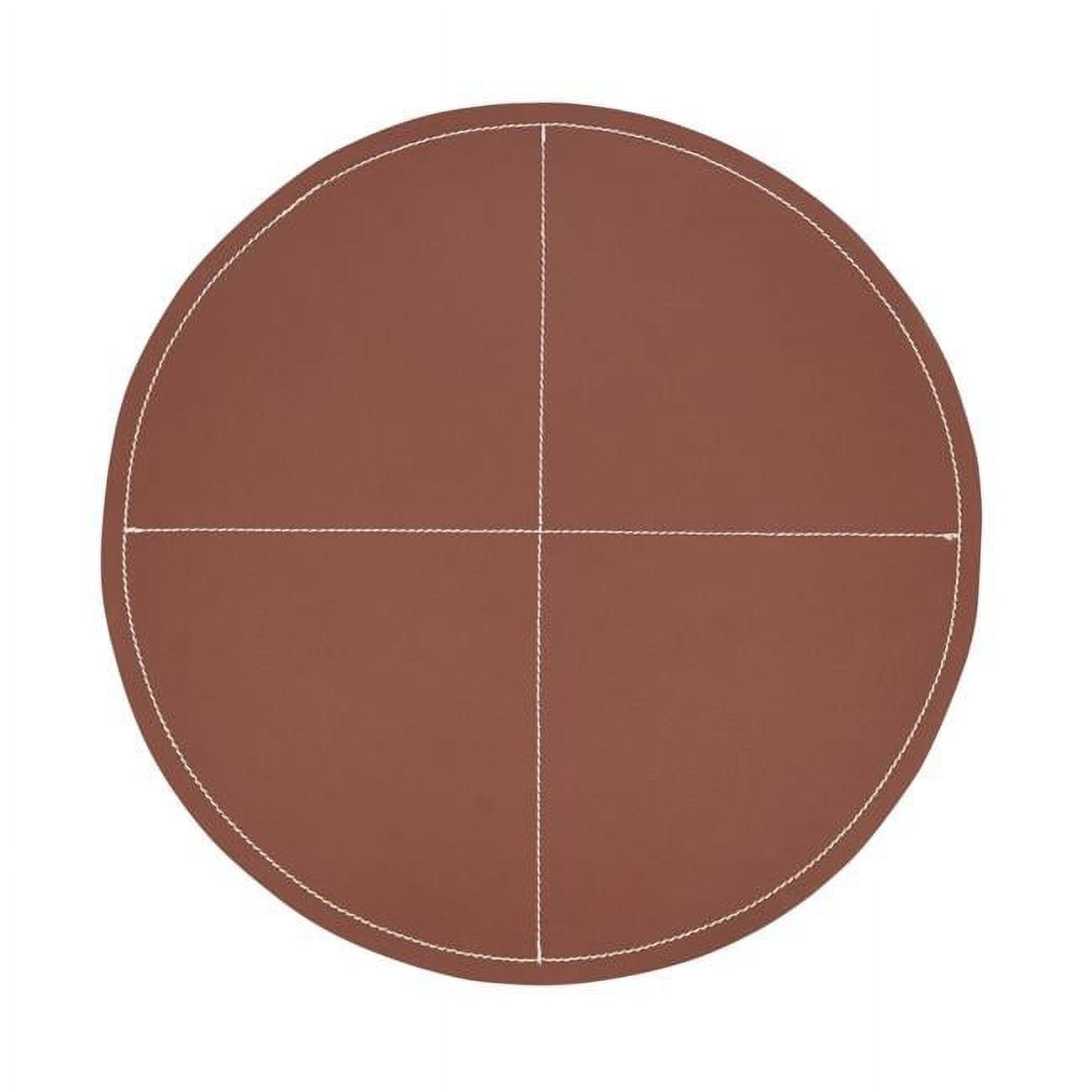 Terracotta Faux Leather Round Placemats Set of Four