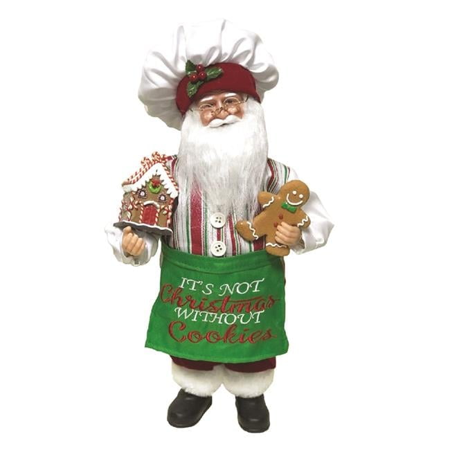 15" Christmas Santa Claus with Cookies Figurine
