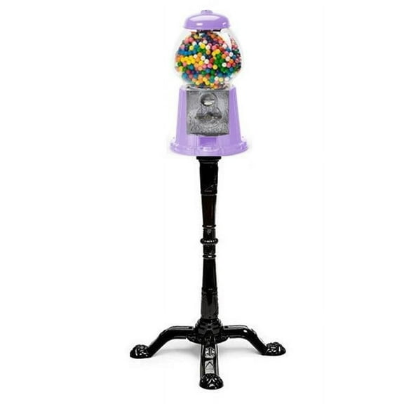 15 in. Light Purple Tall Gumball Machine with Stand & Gumballs