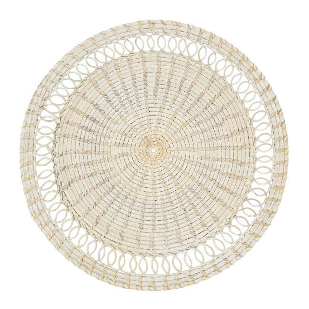 Natural Rattan Loopy Spiral Round 15'' Placemat Set of 4