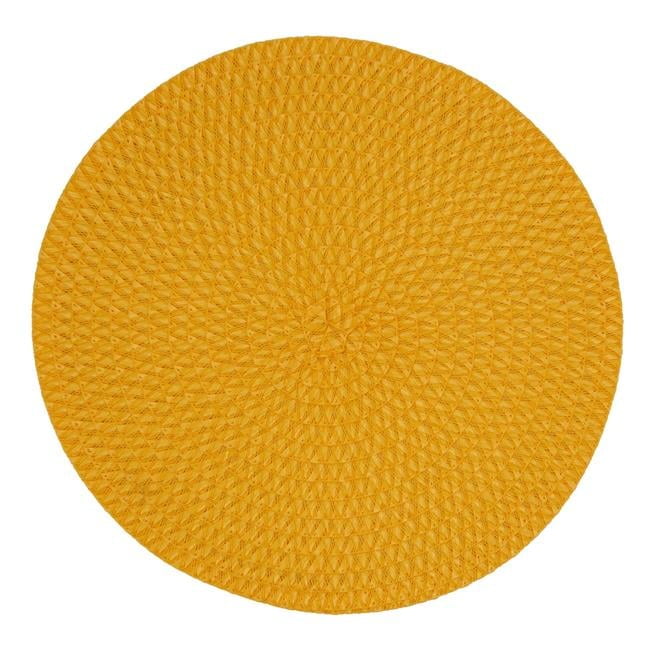 Yellow Woven Round Fall Thanksgiving Placemats Set of 4