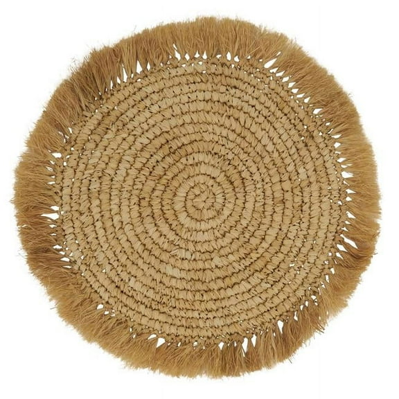 15 in. Round Raffia Placemat, Natural - Set of 4