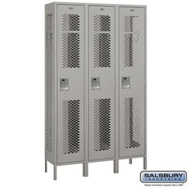 15 in. Single Tier Vented Metal Locker - Unassembled, Gray - 6 ft. x 3 x 15 in.
