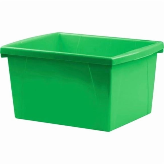 15 in. Stackable Plastic Storage Case for Tool Classroom Supplies, Green