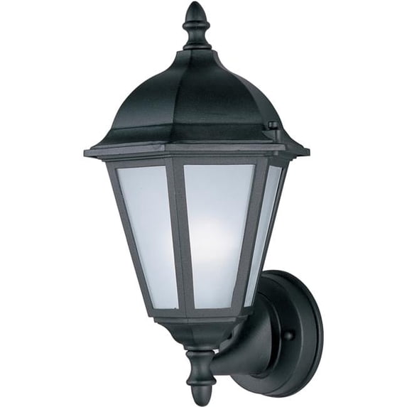15 in. Westlake LED 1-Light Outdoor with Lower Mount Wall Lantern, Black