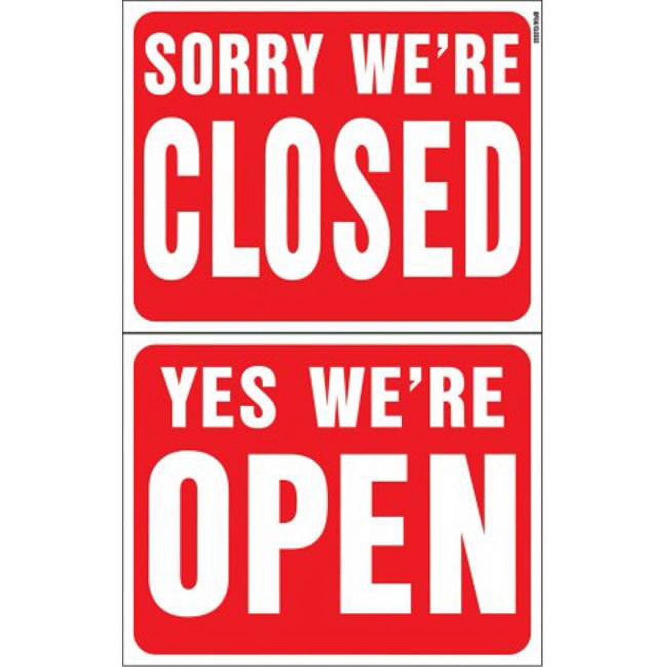15 in. x 19 in. Plastic Reversible Open Closed Sign - Pack of 5 ...