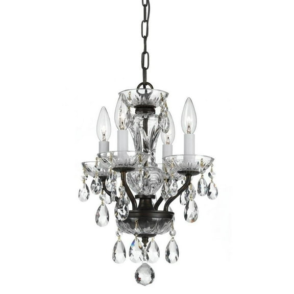 15 inch 4 Light Chandelier-Swarovski Spectra Crystal Type-English Bronze Finish Bailey Street Home 49-Bel-4651931
