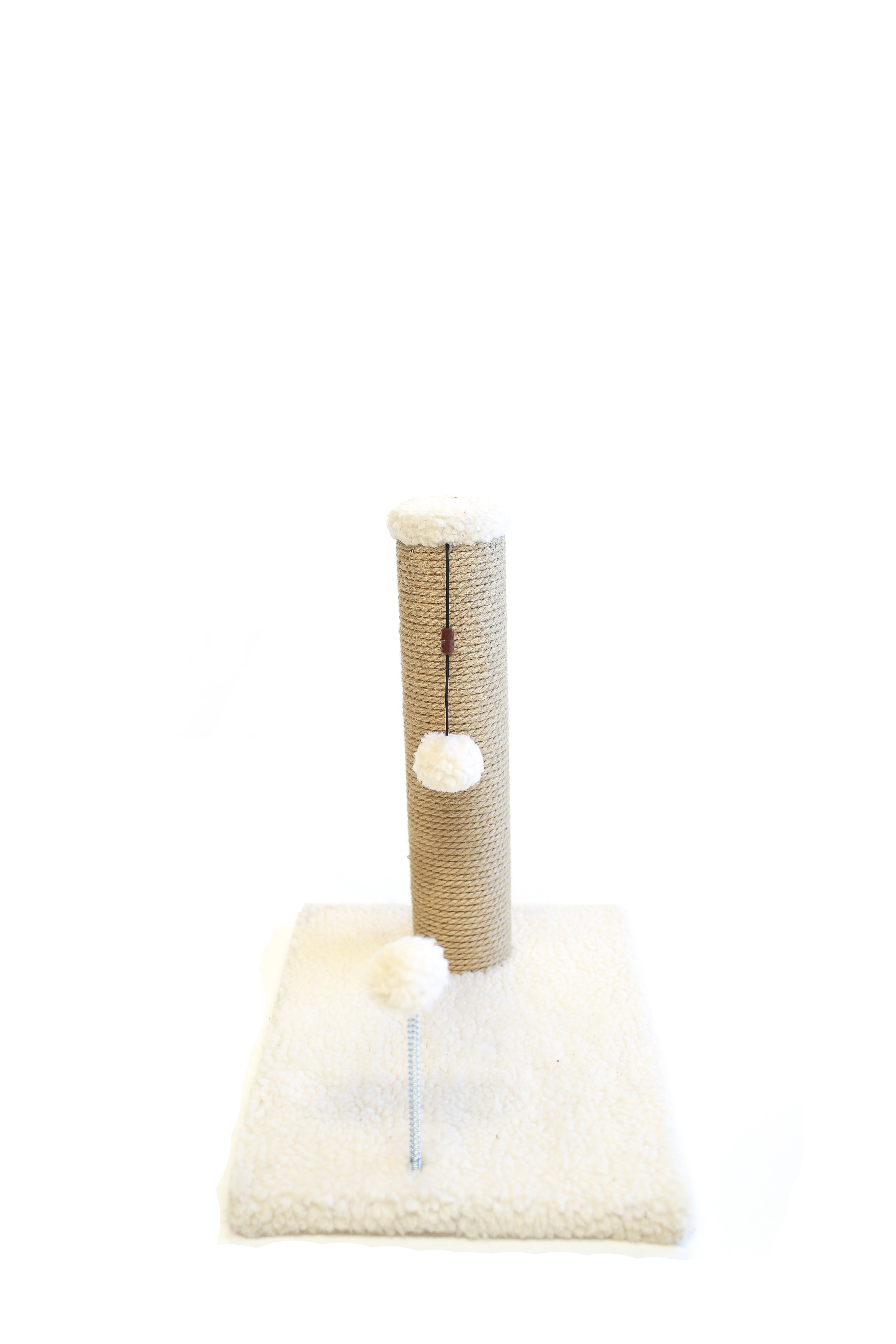 15 inch Jute Scratching Post (Beige Fleece 12x16 Base)