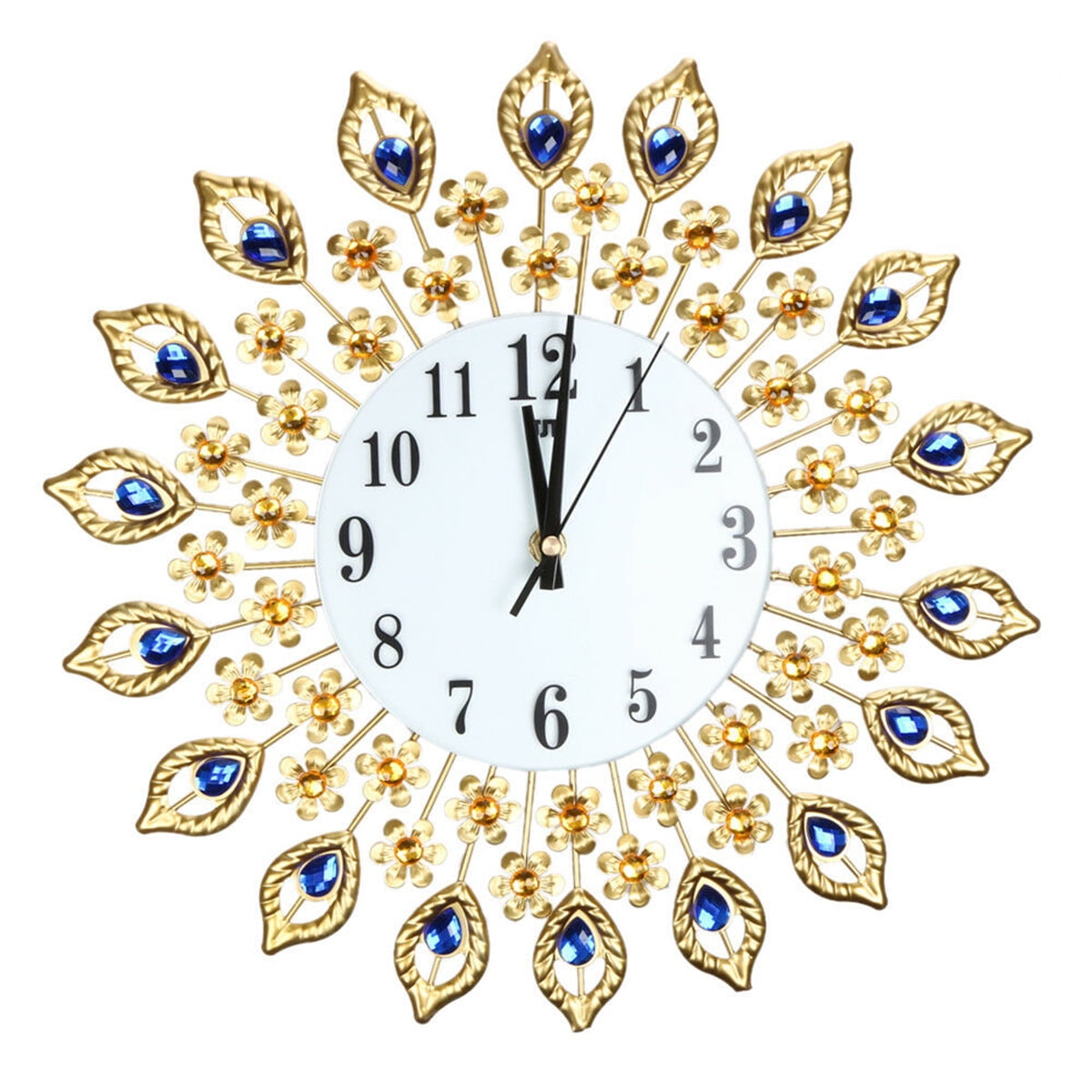 15 inch Large 3D Wall Clock Watch Peacock Diamonds Home Living room Bedroom Decorative Clock European Style Creative Gift