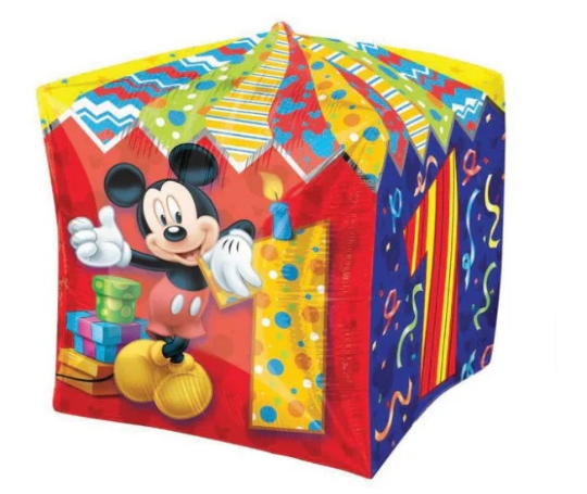15 inch MICKEY MOUSE Cubez AGE 1 Balloon  Party Supplies Decorations Foil Mylar Balloon