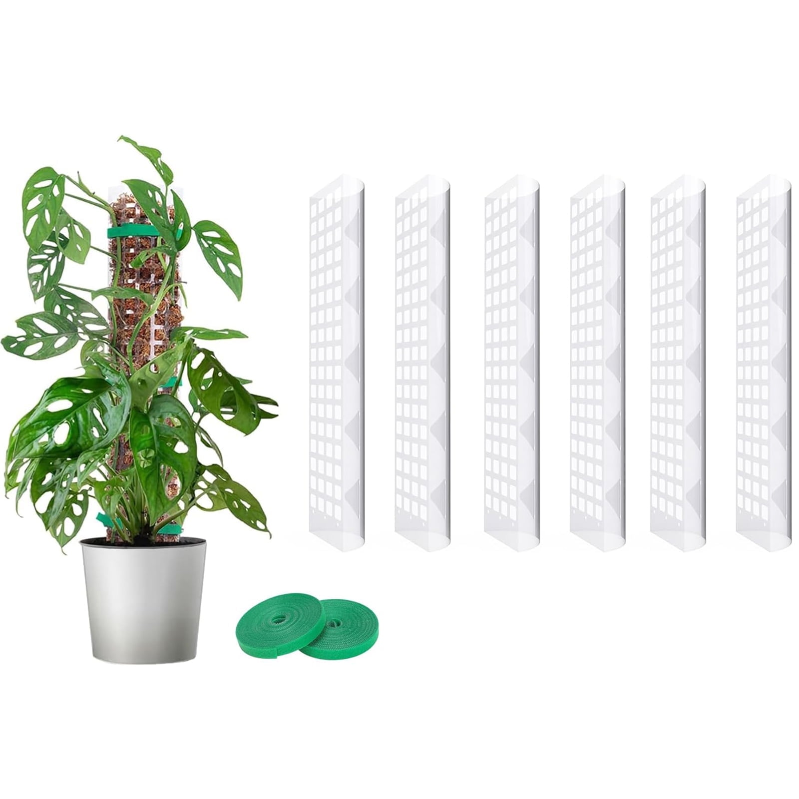15 inch Plastic Moss Pole for Climbing Plants Monstera, Jorking 6 Pcs  Stackable Support for Indoor Plants Sphagnum Moss