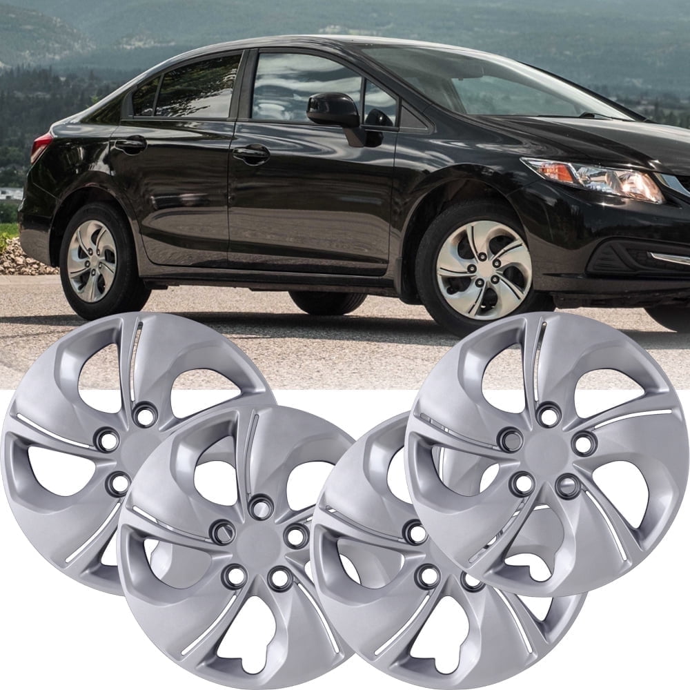 15 inch Set of 4 Hubcaps Fits for 2013 2014 2015 Honda Civic Sedan,2013 Honda Civic Coupe,Only Fit Iron Hub - Steel Wheel,Bolt on Installation,Lacquer