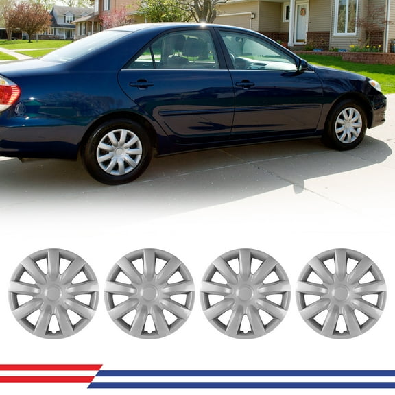 15 inch Set of 4 Hubcaps Wheel Rims Cover R15 for 2002-2006 Toyota Camry Snap-on Installation Lacquer