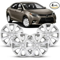 15 inch Steel Wheel Hubcaps for Toyota Corolla Style Hubcaps [2009 2010 2011 2012 2013 2014 2015 2016 2017 2018 2019] 15" Set of 4, Snap On Installation (4 pieces-Lacquer)