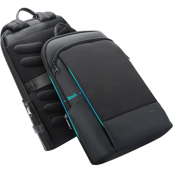 15 inch Super Slim Laptop Backpack Men Anti Backpack Light Business Computer Backpack Casual Daypack Black