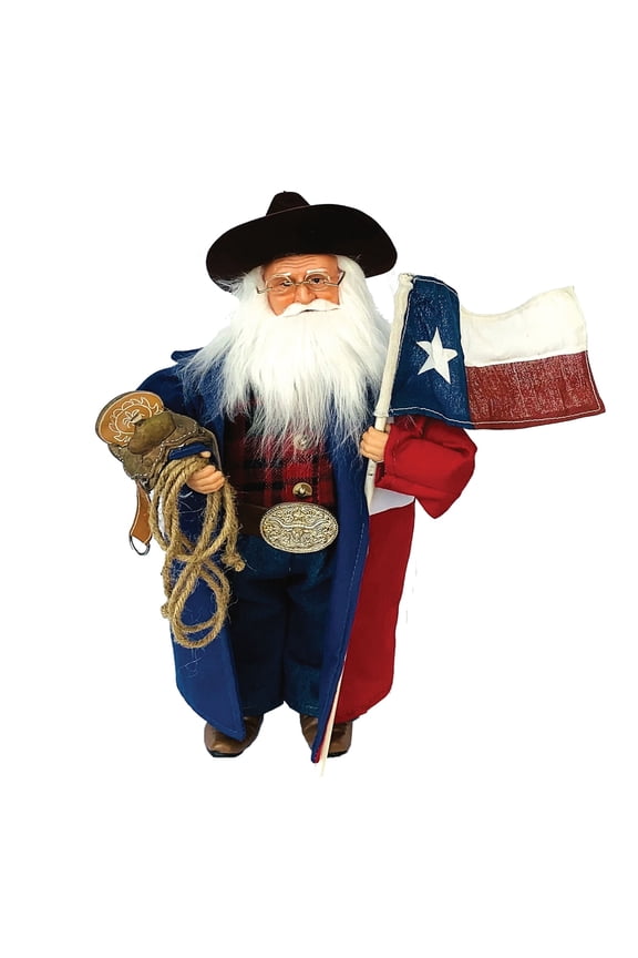 15 inch Texas Cowboy Santa - blue